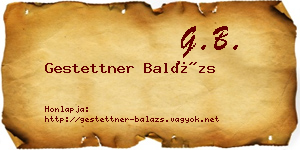 Gestettner Balázs névjegykártya